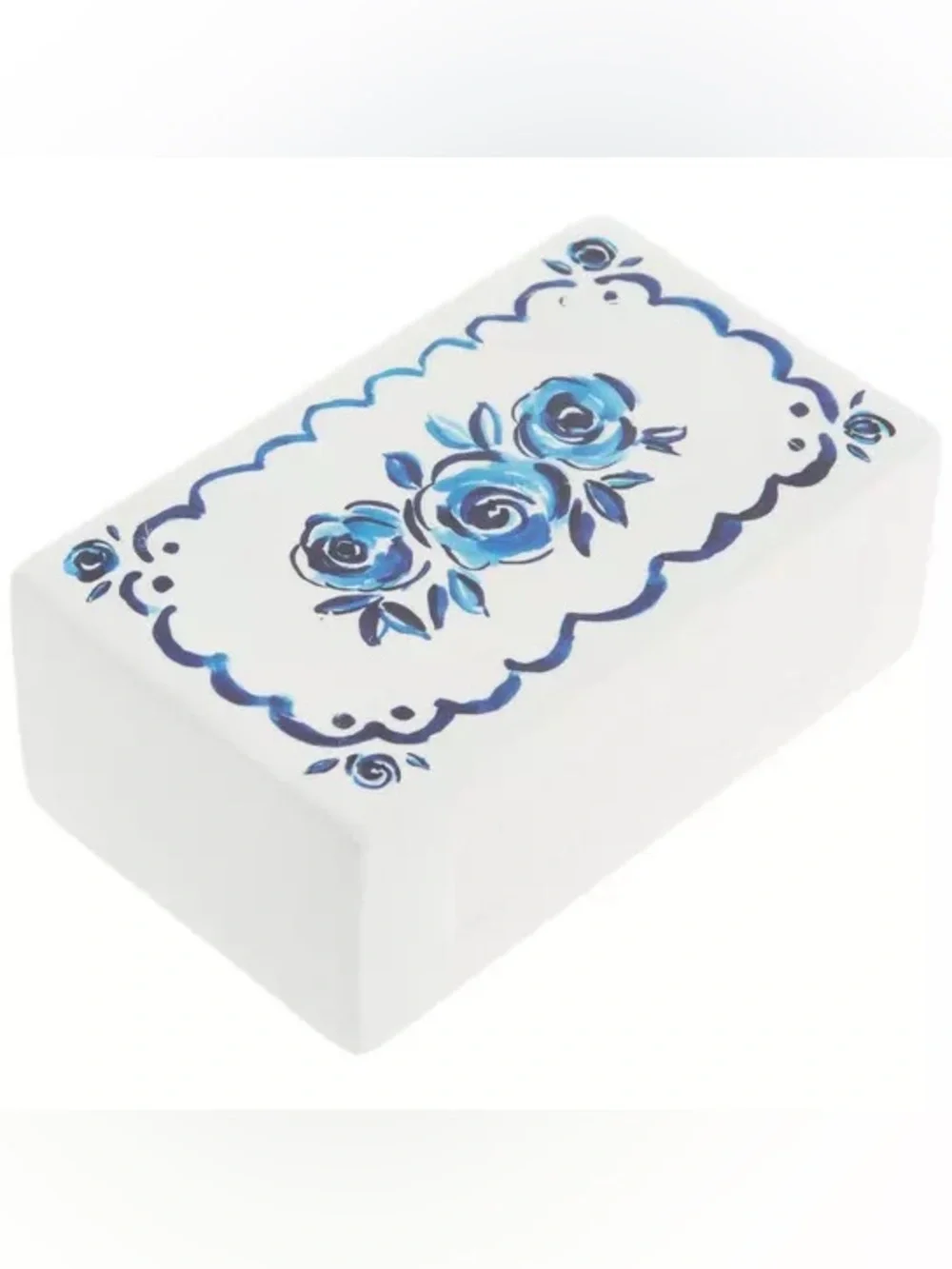 Blue Flowers Ceramic Matchbox